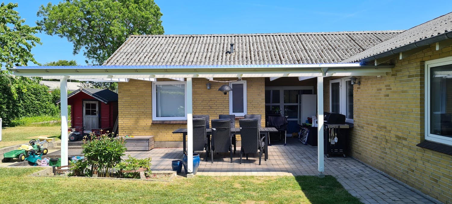 Overdækning med tagrende Overdækning med tagrende